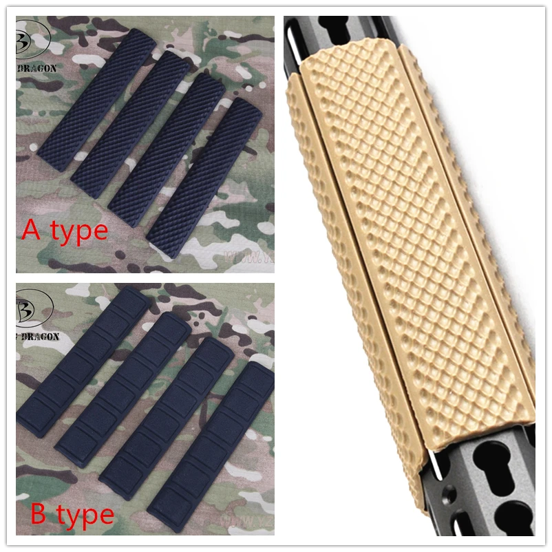 EmersonGear 4 шт. Тактический KeyMod резиновый мягкий рельсовый чехол A/B Тип Черный DE|tactical