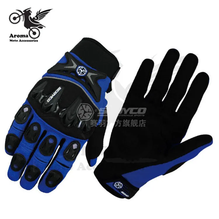 3 цвета мотоциклетные защиты гоночный мотоцикл перчатки Мотокросс handglove для kawasaki honda suzuki yamaha KTM Грязь велосипед ямы перчатки - Цвет: Синий