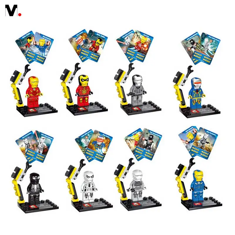 8pcs New Hot Super Heroes Avenger Kid Baby Toy Mini Figure Building Blocks Sets Model Toys
