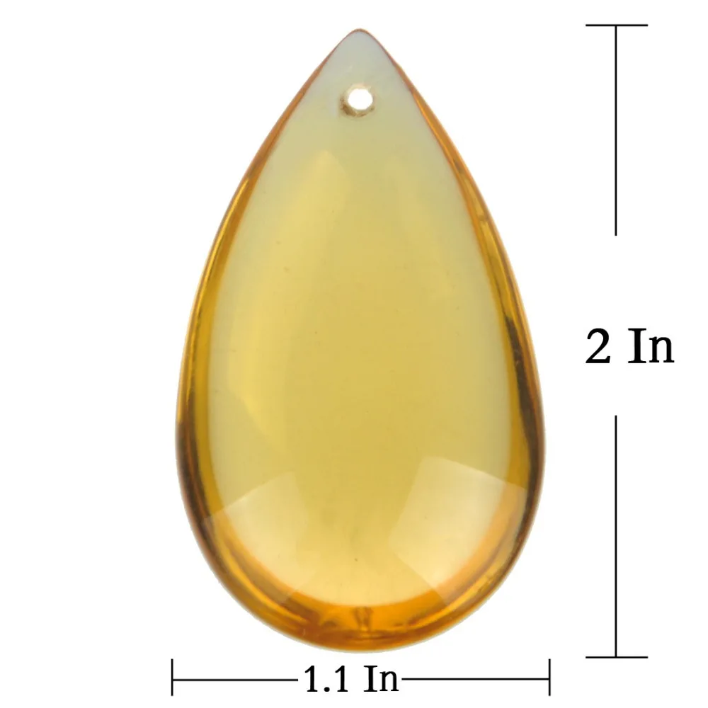 50 шт./партия, подвеска в виде капли воды, желтые кристаллы части для люстры, товары для свадебной вечеринки, украшение дома