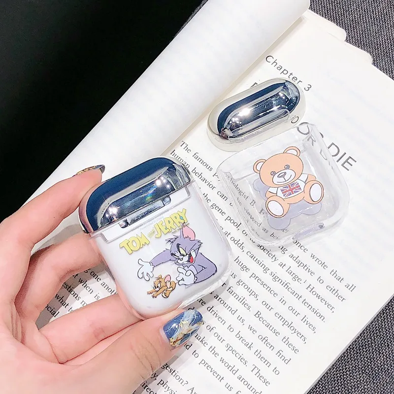 

Cute Case For Airpods 2 Cases Transparent Hard Cover For Apple Airpod Bluetooth Headphone Case Wireless Charging Cartoon Coque