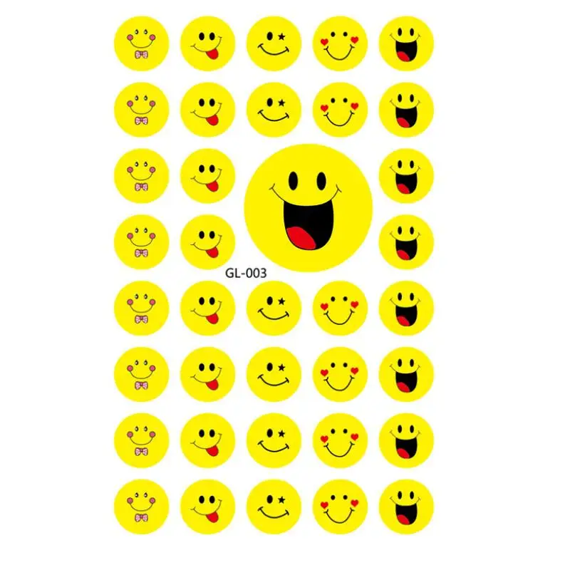 

Colourful Round Smile Face Emoji Sticker Scrapbooking Paper Self Adhesive Stickers Stationery 5 Sheets/Set