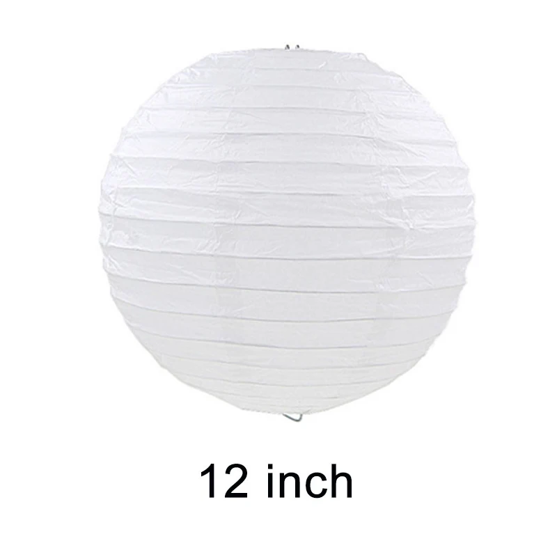 white 12 inch 1 шт. Круглый бумажный шар лампа Китайский бумажный фонарь воздушный шар домашний фестиваль Свадьба День рождения DIY украшения поставки бумажный шар - Цвет: white 12 inch