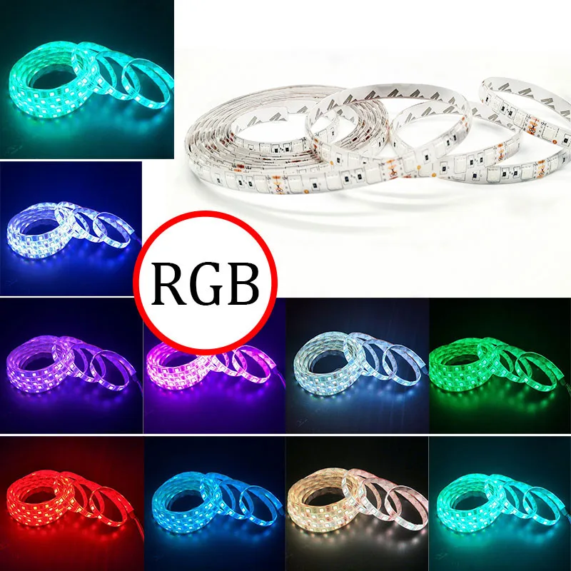 

SMD 5050 RGB LED Strip Light 5M LED Light rgb Leds tape Flexible diode ribbon Controller DC 12V Adapter set