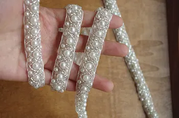 

ivory pearl bead trim by the yard 10yards