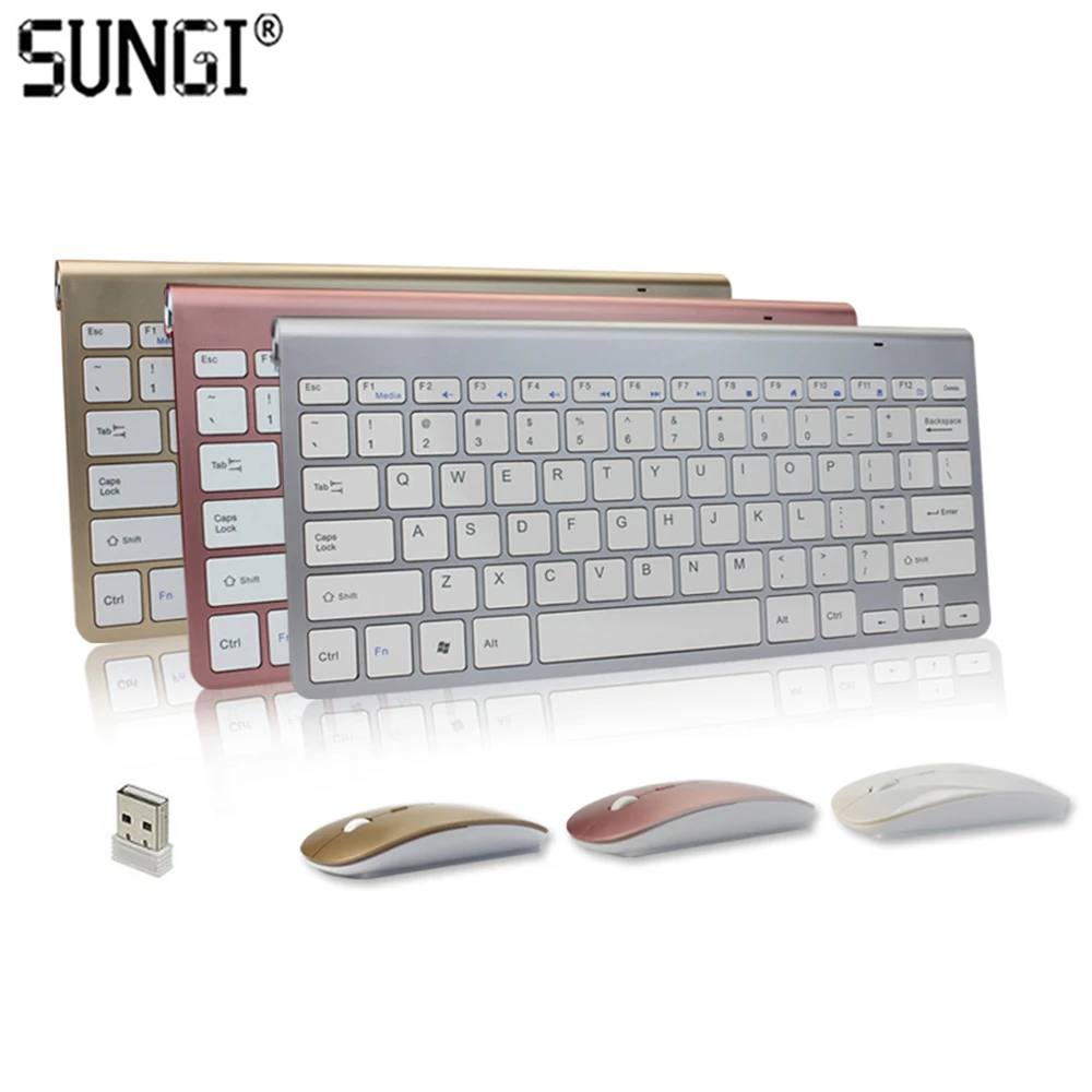 

SUNGI Good Quality 2.4GHz Wireless Keyboard and Mouse Combo Ultra-Thin Wireless Keyboard Mouse for Laptop