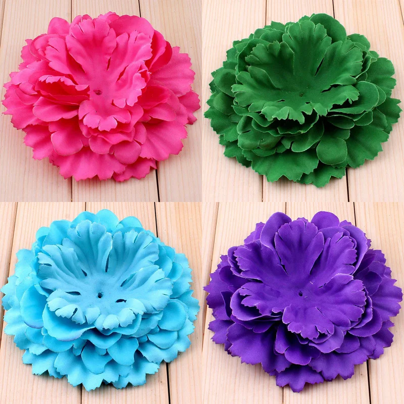 

30pcs/lot 11CM 20colors Newborn Chic Peony Flower For Children Hair Accessories Artificial Fabric Flowers For Baby Headbands