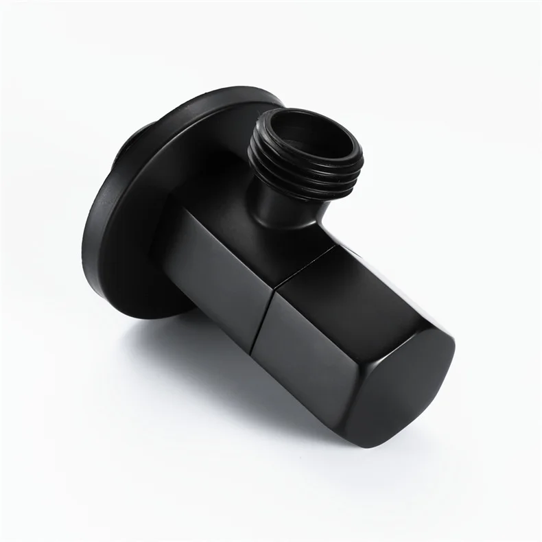 Черный запорный клапан Кран угловой клапан латунный переключающий туалетный клапан насадка для душа разъем твердая латунь Attachement на кран 0015B