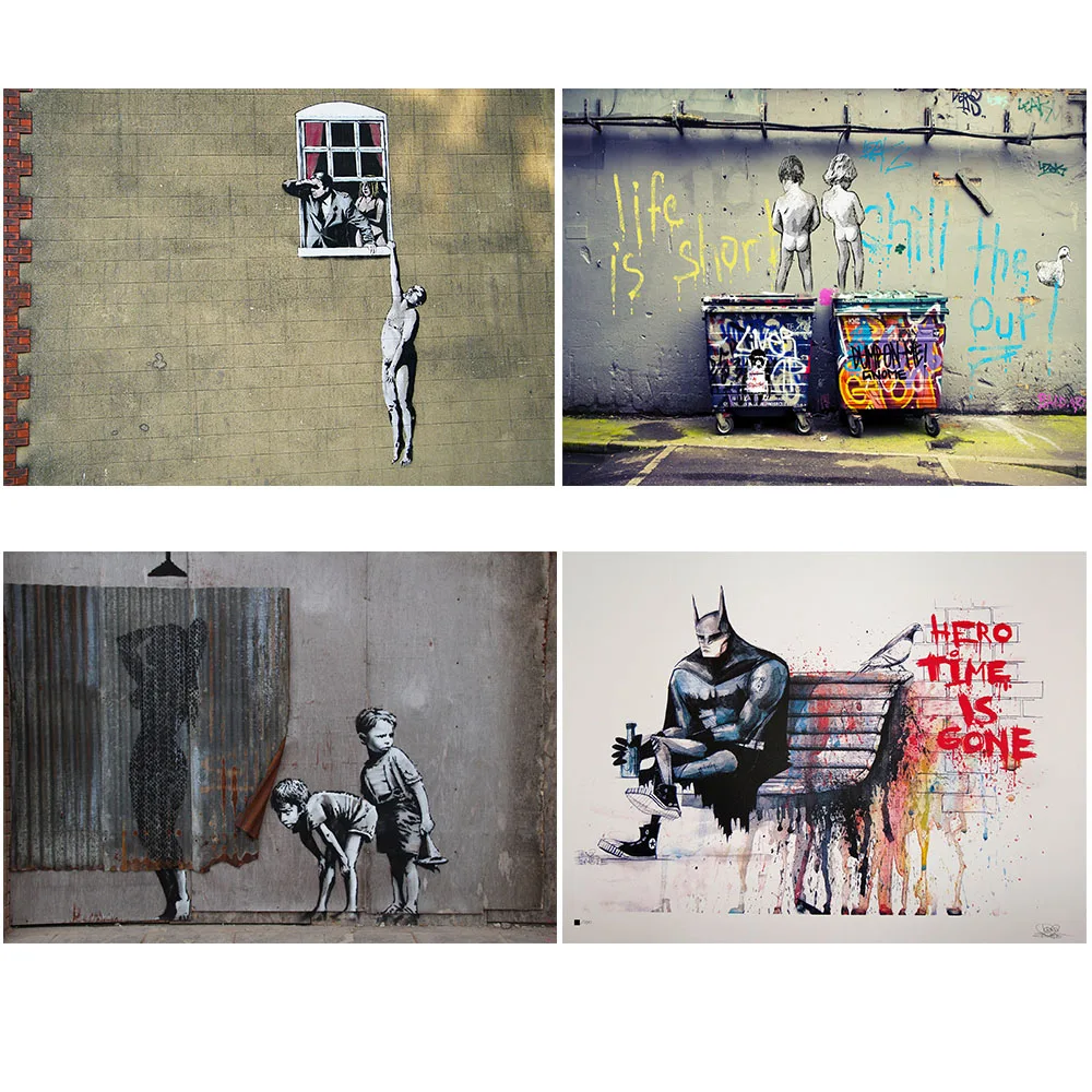 

Graffito Poster Nude Man Canvas Painting Banksy Style Wall Pop Art Posters and Prints Wall Picture For Living Room Home Decor