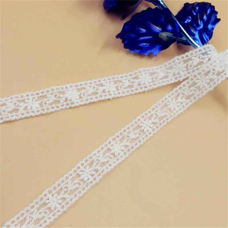 

Lace Trim 20 yard Ivory Gauze Mesh Tulle Cotton Embroidered Lace Fabric Ribbon Tapes 1.5cm 0.59" wide QL4K121