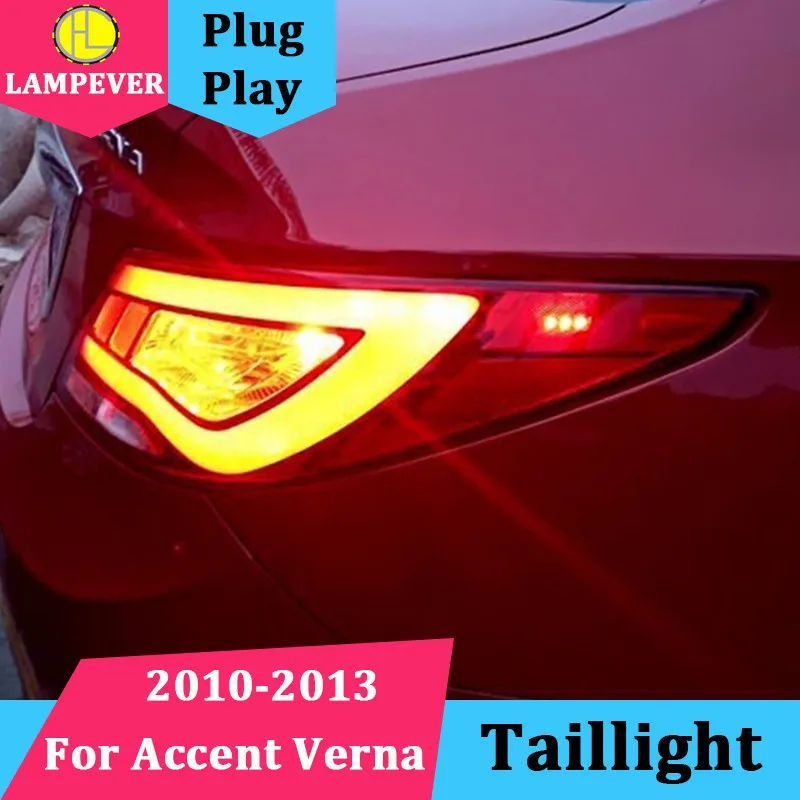 Задний фонарь для Hyundai Solaris хвост светильник акцент Verna led 2010 2013 задний сигнала с 4