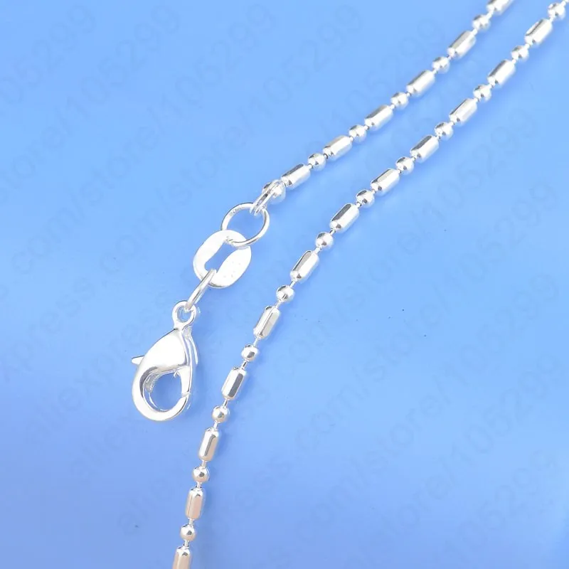 

Free Fast Ship 1PC Pure 925 Sterling Silver Column Ball Necklace Chains Jewelry With Good Quality Lobster Clasps Set 1.4mm