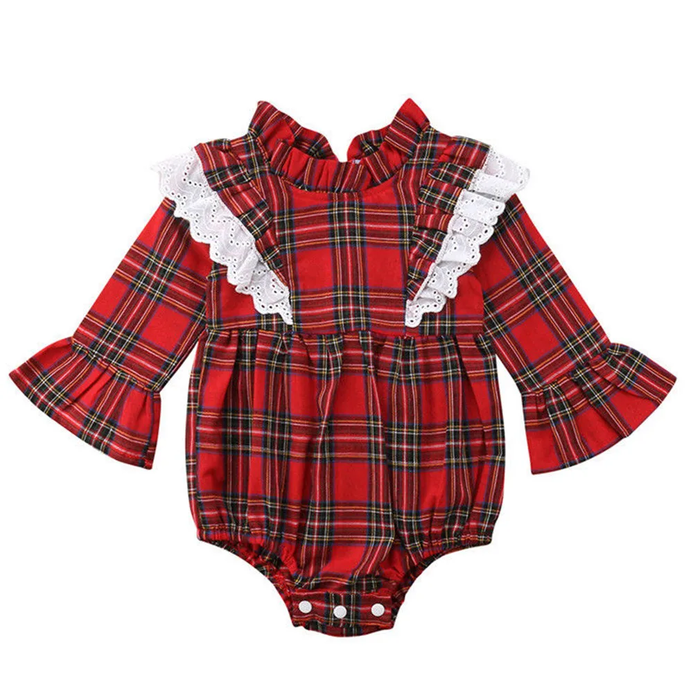 

Toddler Kids Baby Girl Lace Ruffles Plaid Long Sleeve Romper Jumpsuit Tutu Dress Party Birthday Princess Outfits Clothes #YL
