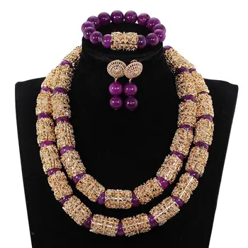 

Dubai Gold Jewelry Set Fashion African Nigerian Wedding Costume Jewelry Set 2019 Hot Free Shipping ANJ606