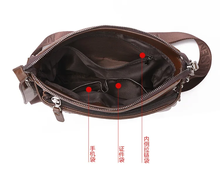 Men Fake Leather Business Messenger Bag Travel Causal Small Shoulder Crossbody Portfolio Bag Briefcase (11)