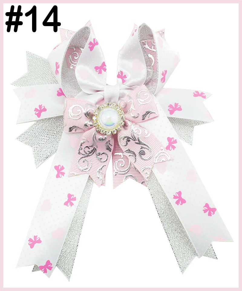 

free shipping 24pcs 5-6'' long tailed hair bows girl hair accessories school big bows kid girl large hair bows
