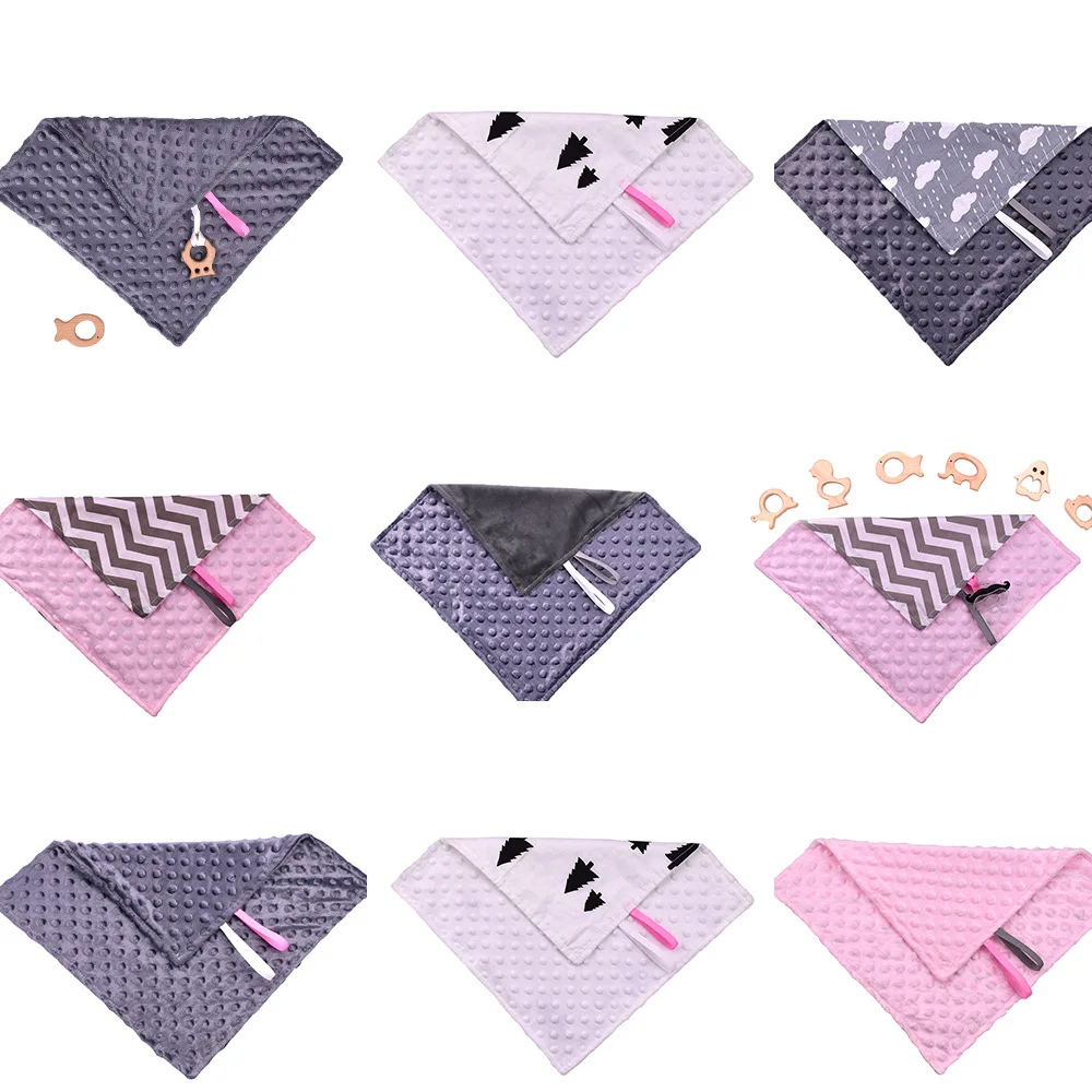 Baby Lovely Blanket Mini Minky Blanket Pacifier Holder Minky Binky Burp