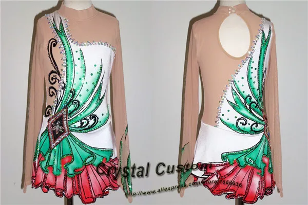 

Горячая Распродажа, платья для фигурного катания на льду, новые модные брендовые платья для соревнований для девочек, Фигурное катание, Кристальные DR3659