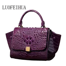 Женские сумки из натуральной кожи новая роскошная сумка с текстурой под кожу крокодила брендовая сумка женская дизайнерская сумка