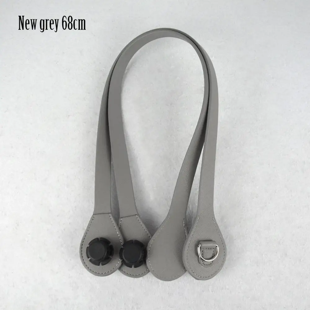 Tanqu, длинные, 68 см, с краями, с d-образной пряжкой, круглые, каплевидные концевые ручки, искусственная кожа, ручки для OBag, цепочка, подвеска для EVA O Bag - Цвет: new grey 68