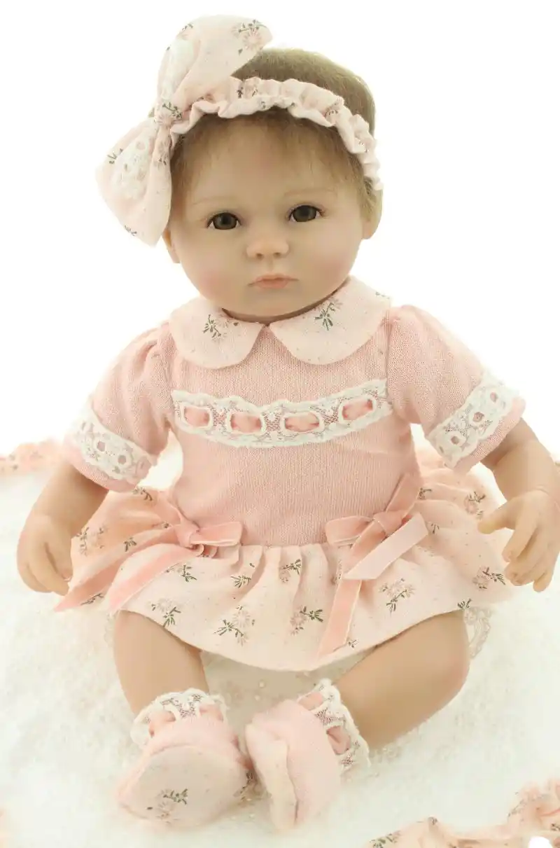 silicone reborn baby doll toys for girl, lifelike 18" reborn