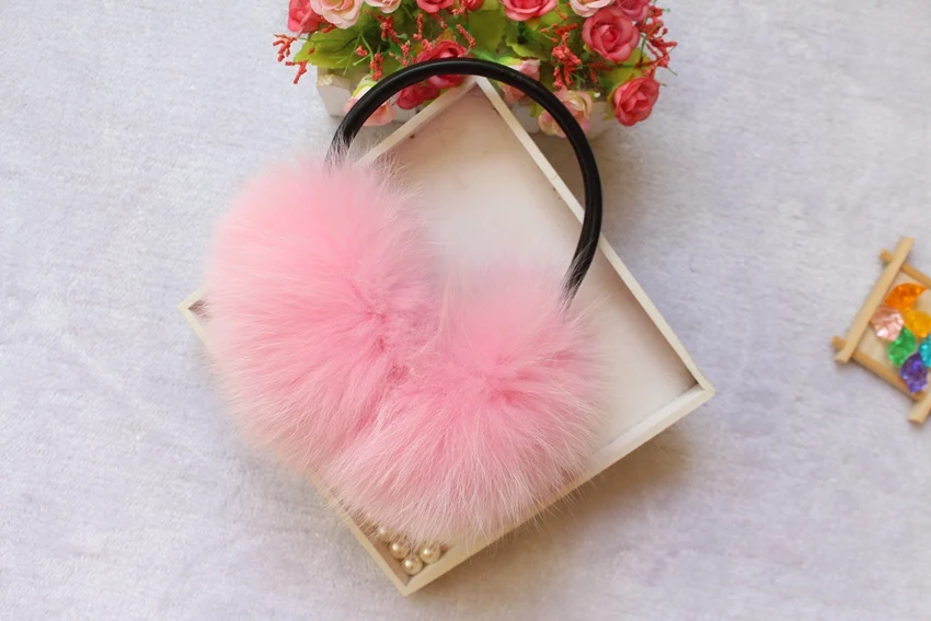 pink Новое поступление, модные женские зимние защитные чехлы для ушей, для женщин, натуральный Лисий мех, наушники для девочек, наушники из натурального Лисьего меха - Цвет: pink