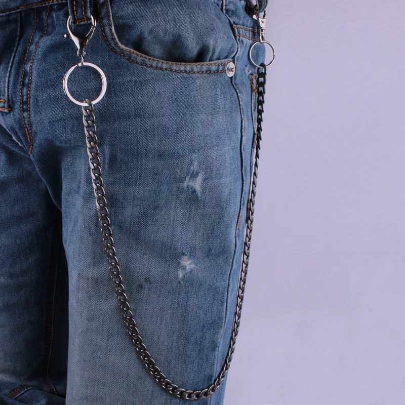 

2019 Vintage Street Metal Belt Purse Denim Long Chain Rock Hip Hop Punk Jeans Key Chain Clip Banquet Appointment Jewelry Gifts