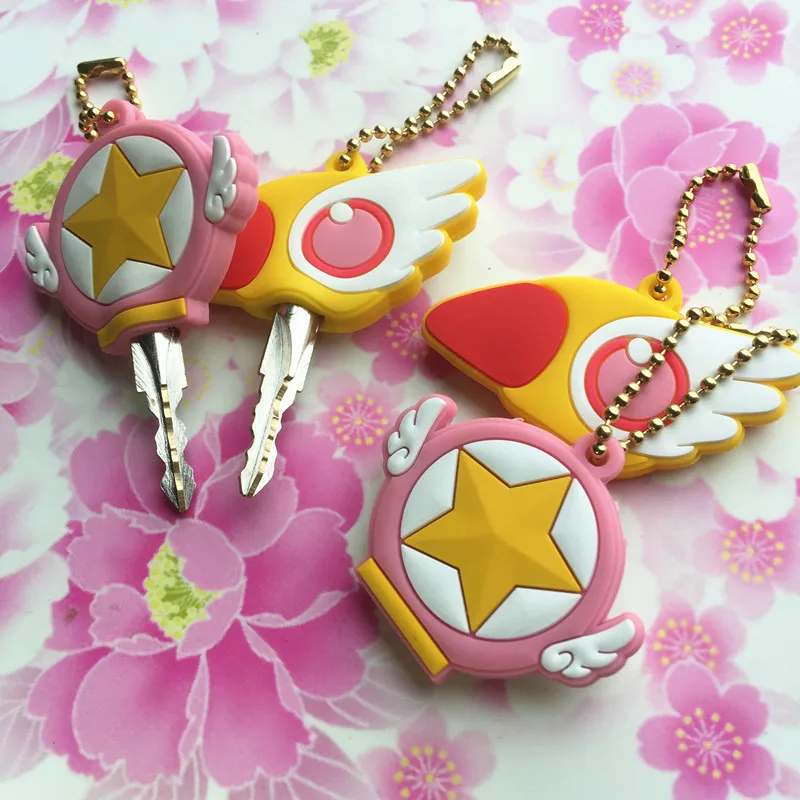 Японское аниме Kinomoto Cardcaptor Sakura чехол для ключей Kawaii Мультяшные брелки силиконовые