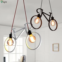 Скандинавский минимализм 2 светильник, подвесной светильник для велосипеда, блестящий металлический светодиодный E27 подвесной светильник, подвесной светильник для столовой