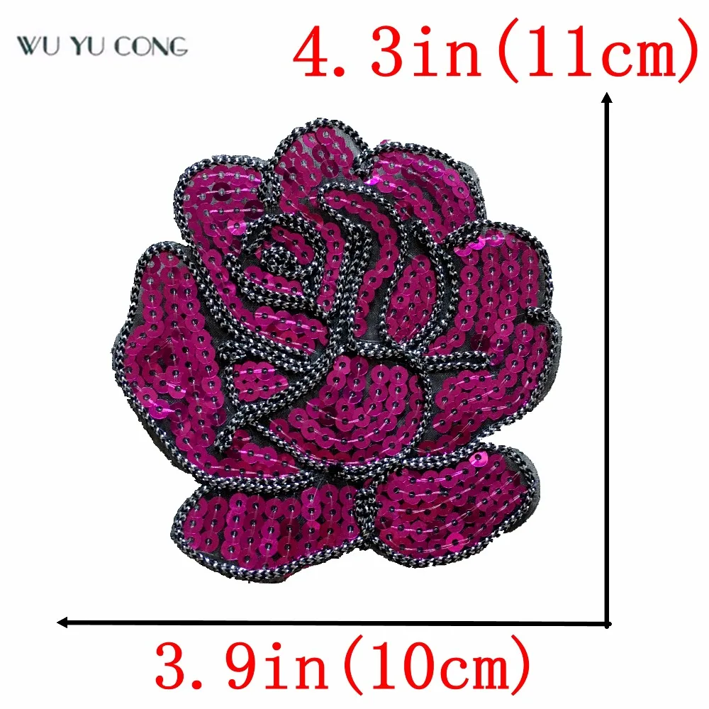 

24PCS Iron on Patch For Clothes Shoes Bags 3D Flower Sequined Patches DIY Accessories Rose Applique Embroidery Sticker 6 Colors