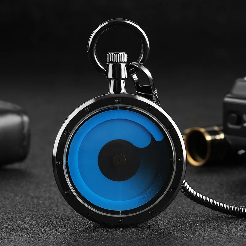 Креативные Новое поступление цветные карманные часы для мужчин и женщин синий фиолетовый Аврора кулон цепь часы змея ожерелье Кварцевые часы