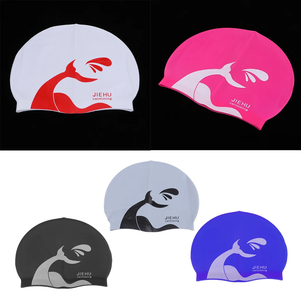 5 Pieces Swim Caps Waterproof Unisex Premium Silicone Swimming Hat