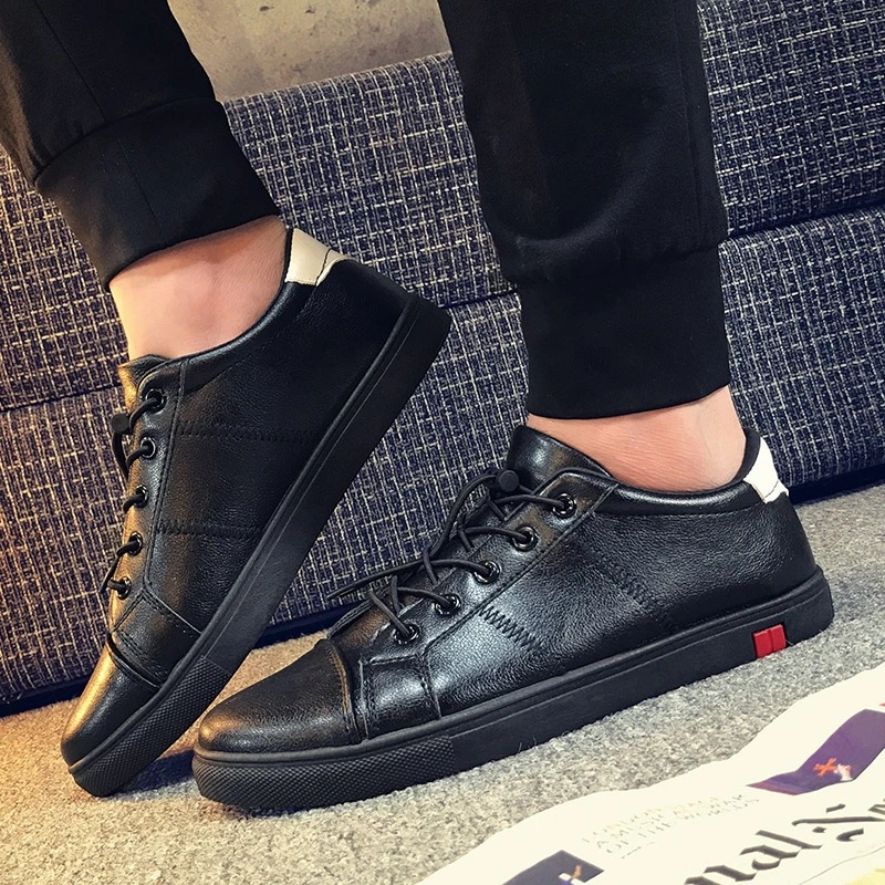 2018 de la versión de marca de lujo zapatos casuales de los hombres de encaje mocasines zapatos de hombre zapatos de de los hombres zapatos planos color negro|flats