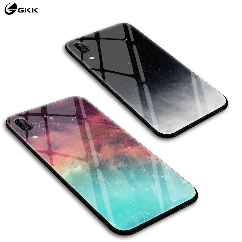 GKK Tempered Glass Back Pattern Full Protective Case Phone Cover For Huawei Nova 3e /Huawei P20 /P20 Pro Lite |