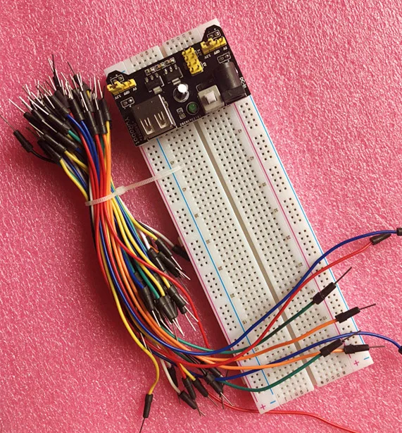 

3.3V/5V MB102 Breadboard power module+MB-102 830 points Solderless Prototype Bread board kit +65 Flexible jumper wires