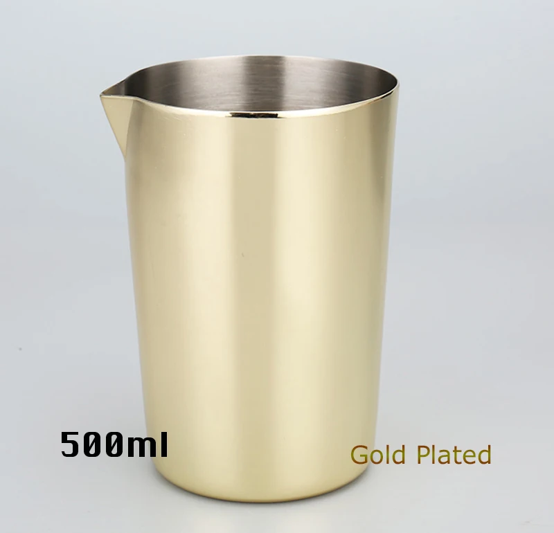 Нержавеющая сталь, олово для перемешивания, 500 мл, смешивающее стекло, Предпочитаемое профессионалами и любителями, сделайте свои собственные специальные коктейли - Цвет: Gold plated 500ml