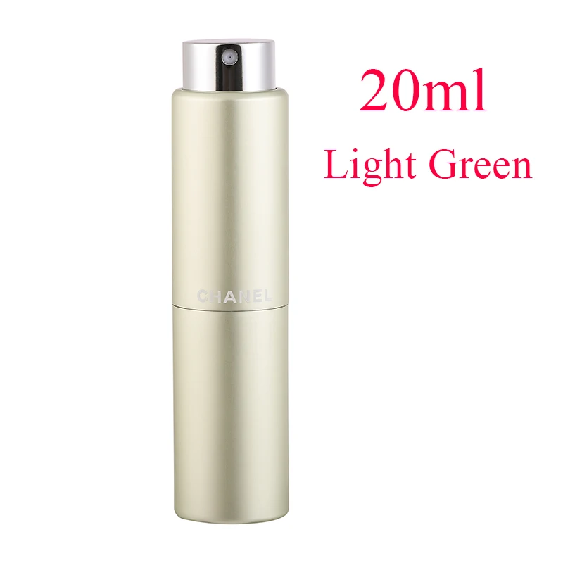 20ML Light Green 5 мл 20 мл металлический алюминиевый Портативный многоразовый флакон для духов контейнер косметический спрей пустой распылитель для парфюмерии флакон лайнер стекло для путешествий - Цвет: 20ML Light Green