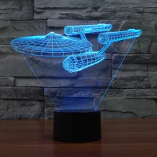 New 3D Bulbing Night Light Star Trek Death Star Millennium Falcon LED Lighting Gadget Table Lamp Nightlight for Child Gift