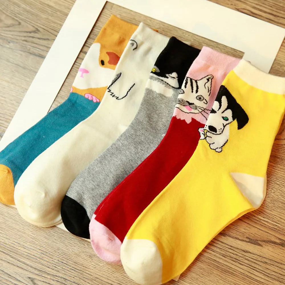 

ChamsGend 1Pairs Winter Socks Women Comfortable Sock Slippers Printing Invisible Socks Master Designer