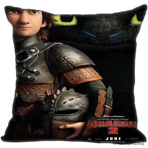 Pillowcase Для наращивания с лучшими продажами, футболка с изображением героев мультфильма «Как приручить дракона(1) Подушка Чехол Спальня дома квадратная Наволочка на молнии(с одной стороны)#190404-01-146 - Цвет: Pillowcase