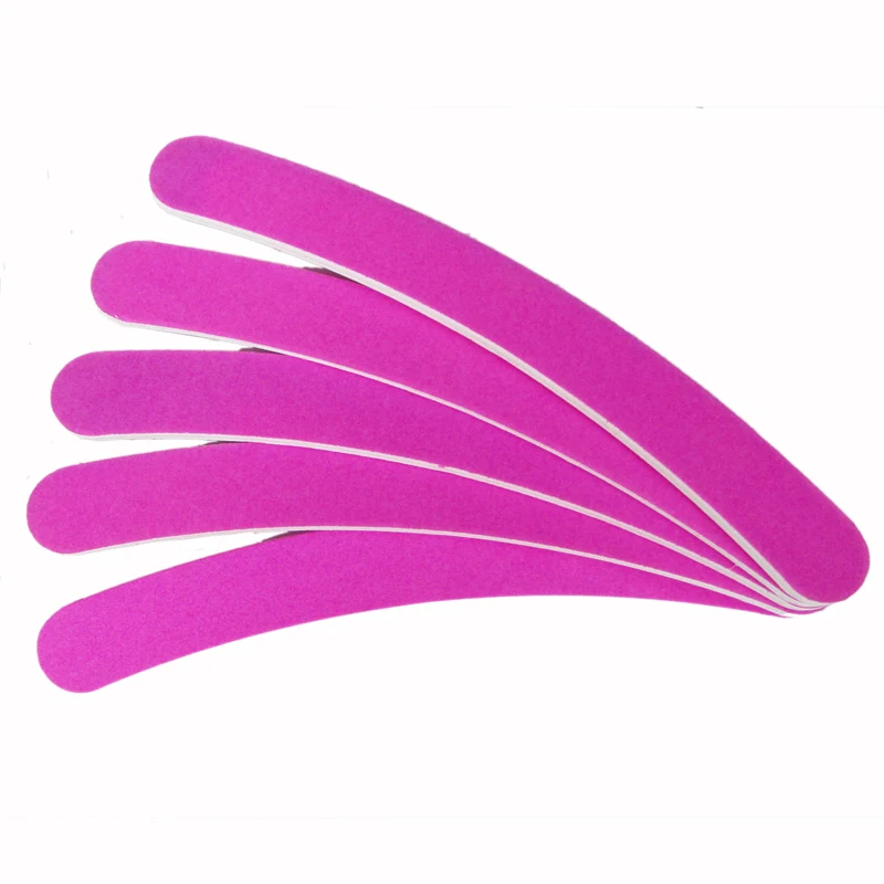 

5pcs/lot New Fluorescence Nail File Purple Plastic Professional Nail Art Care 100/180 Polishing Lixa Banana Buffer Sanding Tools