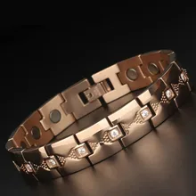 Titanium Magnetic Bracelet Germanium Negative Ion FIR Romantic Style Gift Women Men Bracelets escalus 2018 magnetic health bracelet for women 100% pure titanium 4in1 magnets negative ions germanium far infra red bracelet
