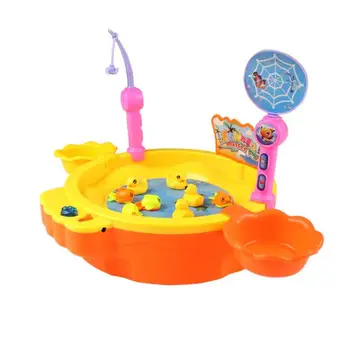 

Electronic Fishing Tray Toy with Music and Light Plastic Magnetic Fish Stand Puzzle Toy for Children Kids Playing Toys