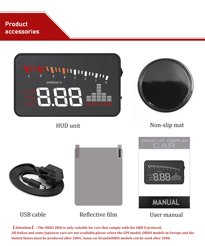 Brisa Projetor Carro Alarme De Velocidade RPM