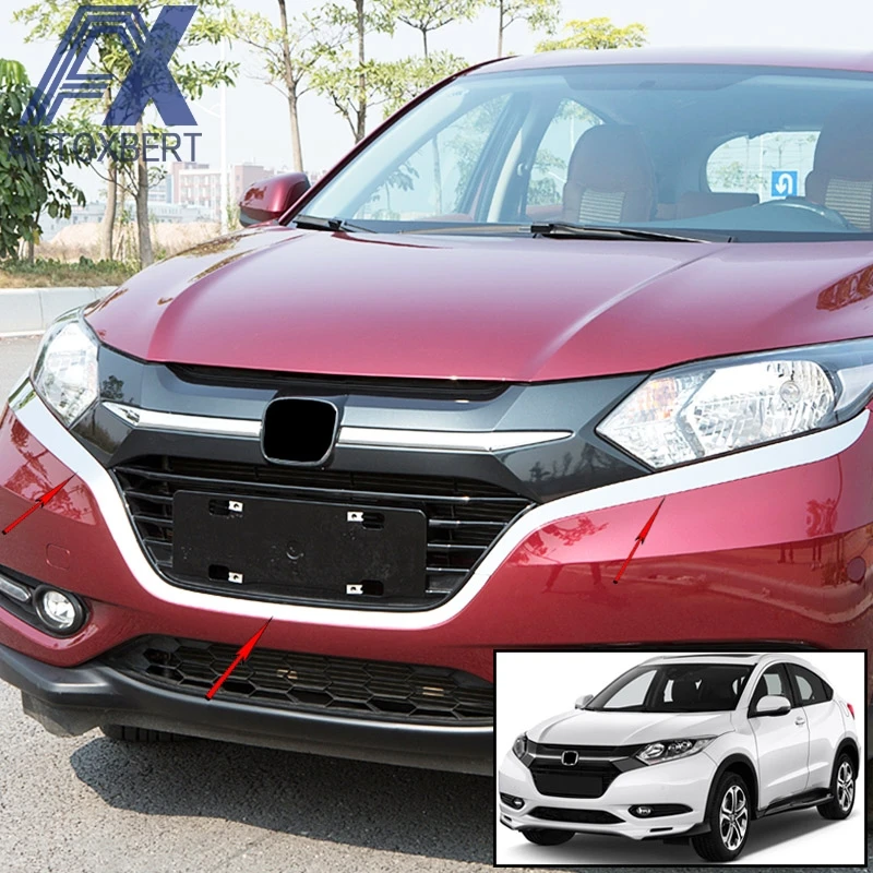 For Honda HR-V HRV 2014-2018 Chrome ABS Car Front Bumper Corner Cover Trim Shiny