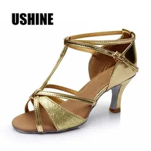 Для латинских танцев каблуки золотой каблук 7 см/5 см Сальса Танго танцевальная обувь Zapatos De Baile Latino Mujer 809