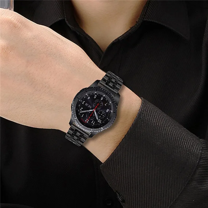 ASHEI 22 мм 20 мм ремешок из нержавеющей стали для samsung gear S3 Galaxy Watch 46 мм 42 мм Active 2 44 мм 40 мм S2 классические полосы