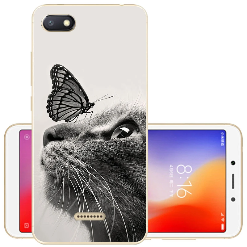 Xiaomi Redmi 6A чехол Redmi 6 Чехол Мягкий силиконовый чехол-накладка Redmi 6 TPU с рисунком чехол для Xiaomi Redmi 6A 6 A A6 телефон чехол s - Цвет: 8