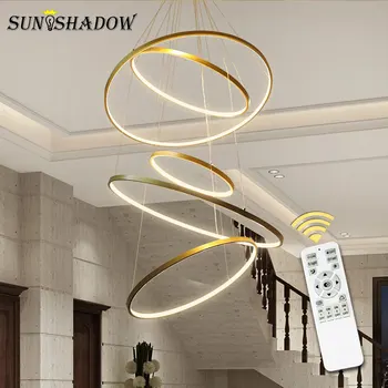 

Modern Led Chandelier Black&White Rrings LED Chandelier Lighting For Living room Dining room Kitchen Hanglamp Lighting Fixtures