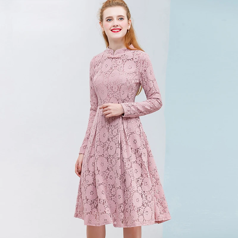 ONLY PLUS S XXL Women Pink Lace Dress